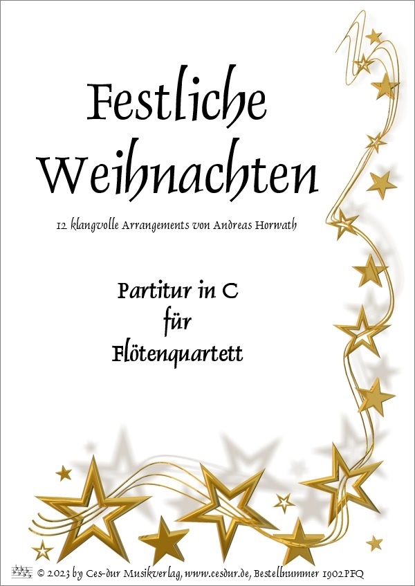 Partitur Festliche Weihnachten für Flötenquartett